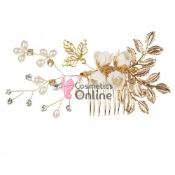 Accesoriu elegant pentru decor par AP039BB Auriu cu pini pentru mirese cu cristale 